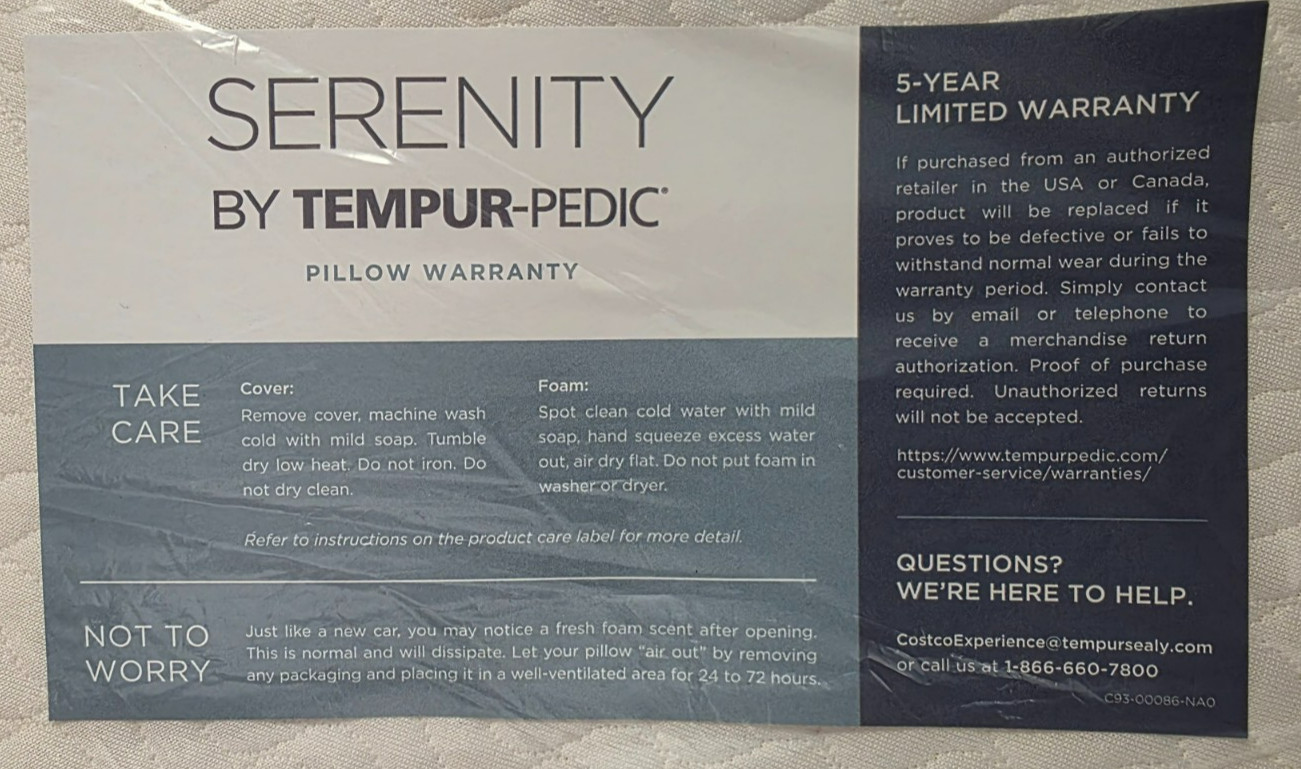 Serenity by Tempur-Pedic Contour Memory Foam Pillow 20 x 15 in - 1865475 gallery