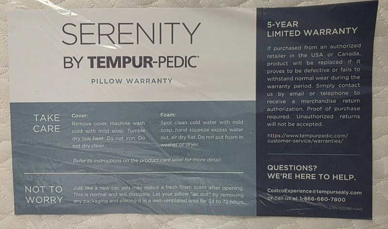 Serenity by Tempur-Pedic Contour Memory Foam Pillow 20 x 15 in - 1865475 gallery