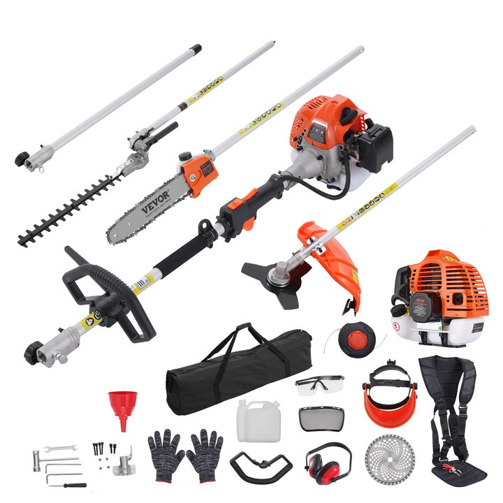 VEVOR 6-in-1 Multi-Functional Trimming Tools Gas Hedge Trimmer 52CC Weed Eater gallery