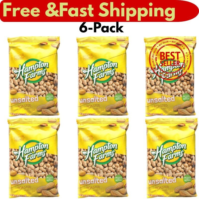 6-pack Hampton Farms Unsalted In-Shell Peanuts (5 lbs.) Best Price gallery