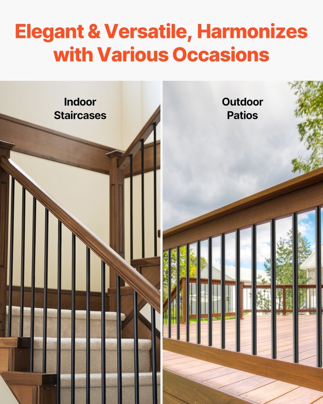 VEVOR Metal Staircase Balusters 101 Pack 26 In Aluminum Spindles with Screws gallery