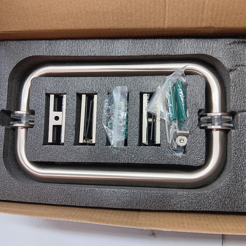 Shower Door Hardware Kit, Includes Shower Door Hinges and Handle, Glass Clamp gallery