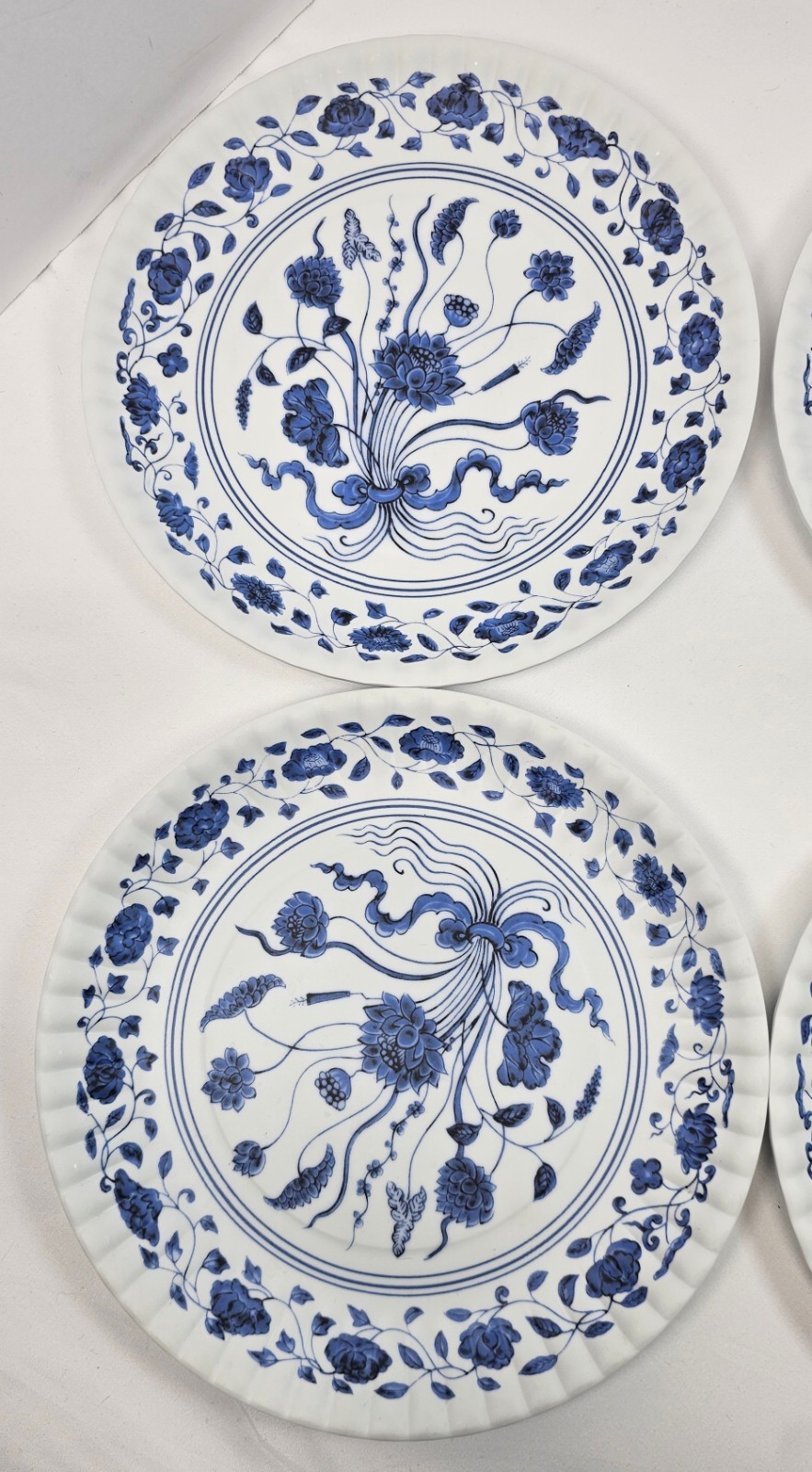 One Hundred 80 Degrees Blue Botanical Melamine Luncheon Plates Set of 4 9" Paper gallery
