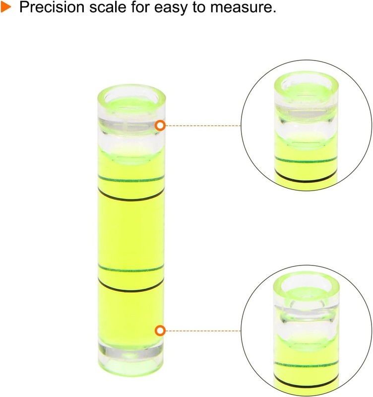 HARFINGTON 15pcs Small Cylindrical Bubble Level Vials 8x35mm 8x35mm, Clear gallery
