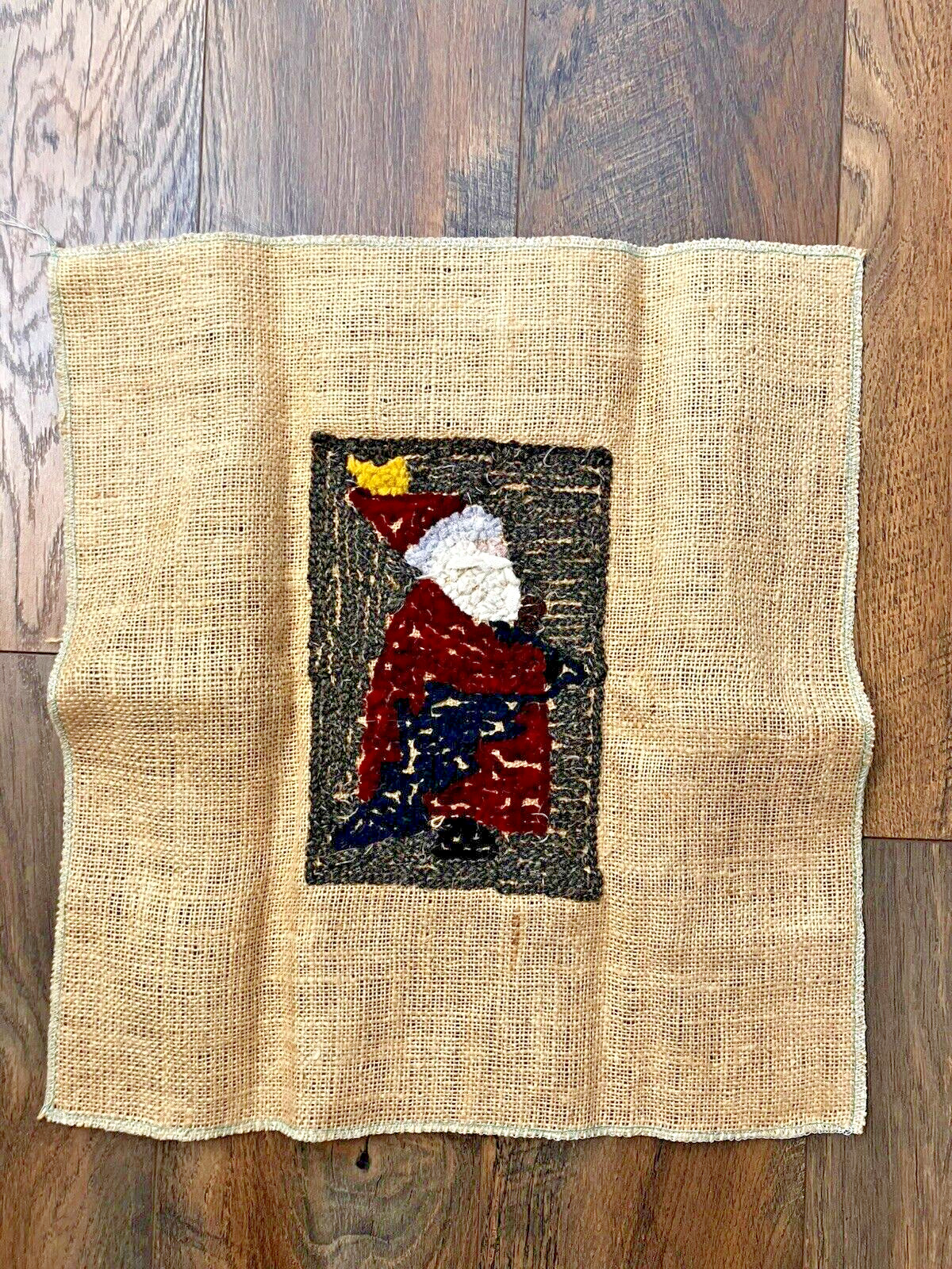 Unfinished Punch Needle Hooked Christmas Santa Claus gallery