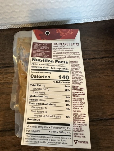 5 Spice Tailor THAI PEANUT SATAY Sauce Kit 9.7 oz BB 6/30/26 gallery