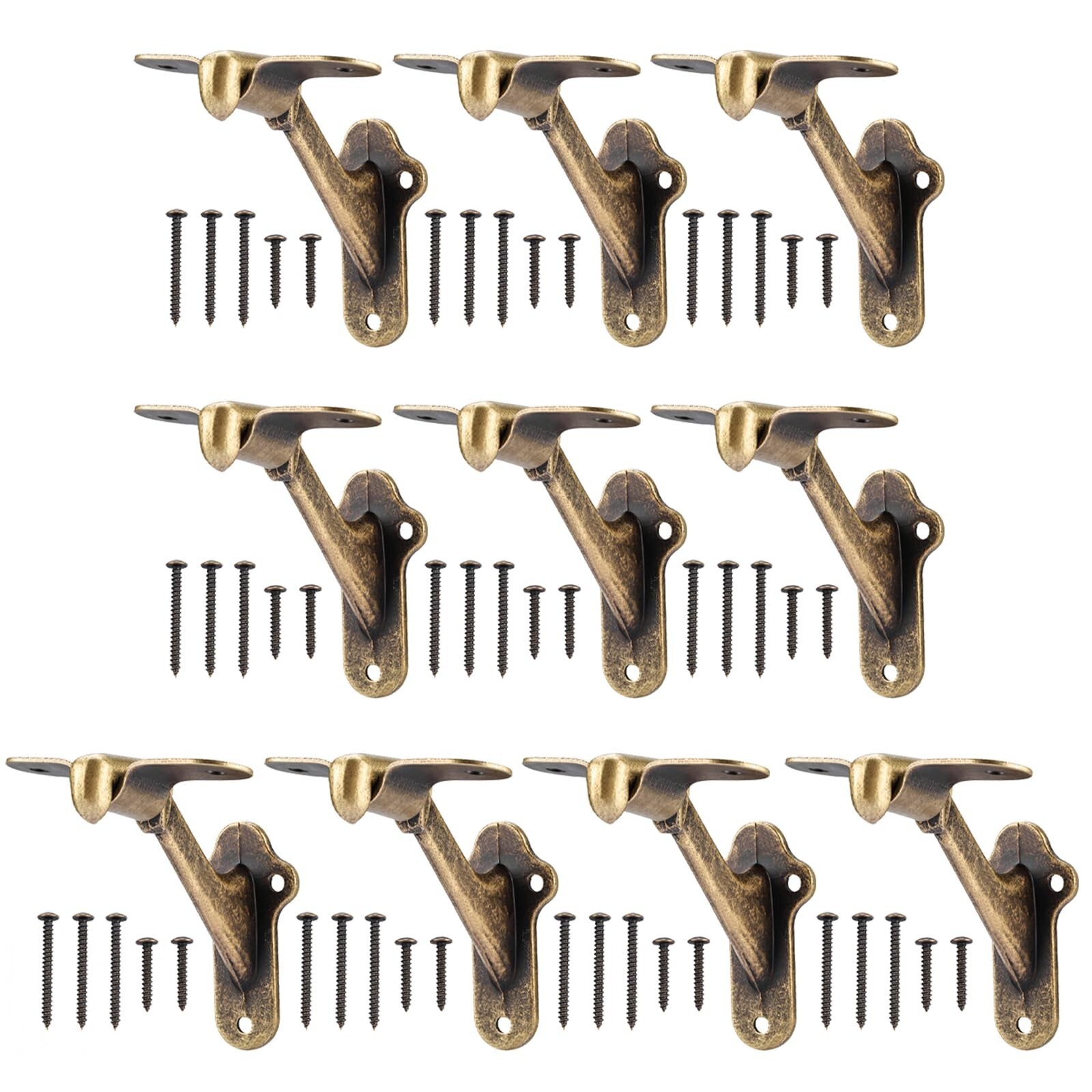 RealPlus Handrail Stair Brackets 10pcs Heavy Duty Hand Rail Bracket with Screws gallery