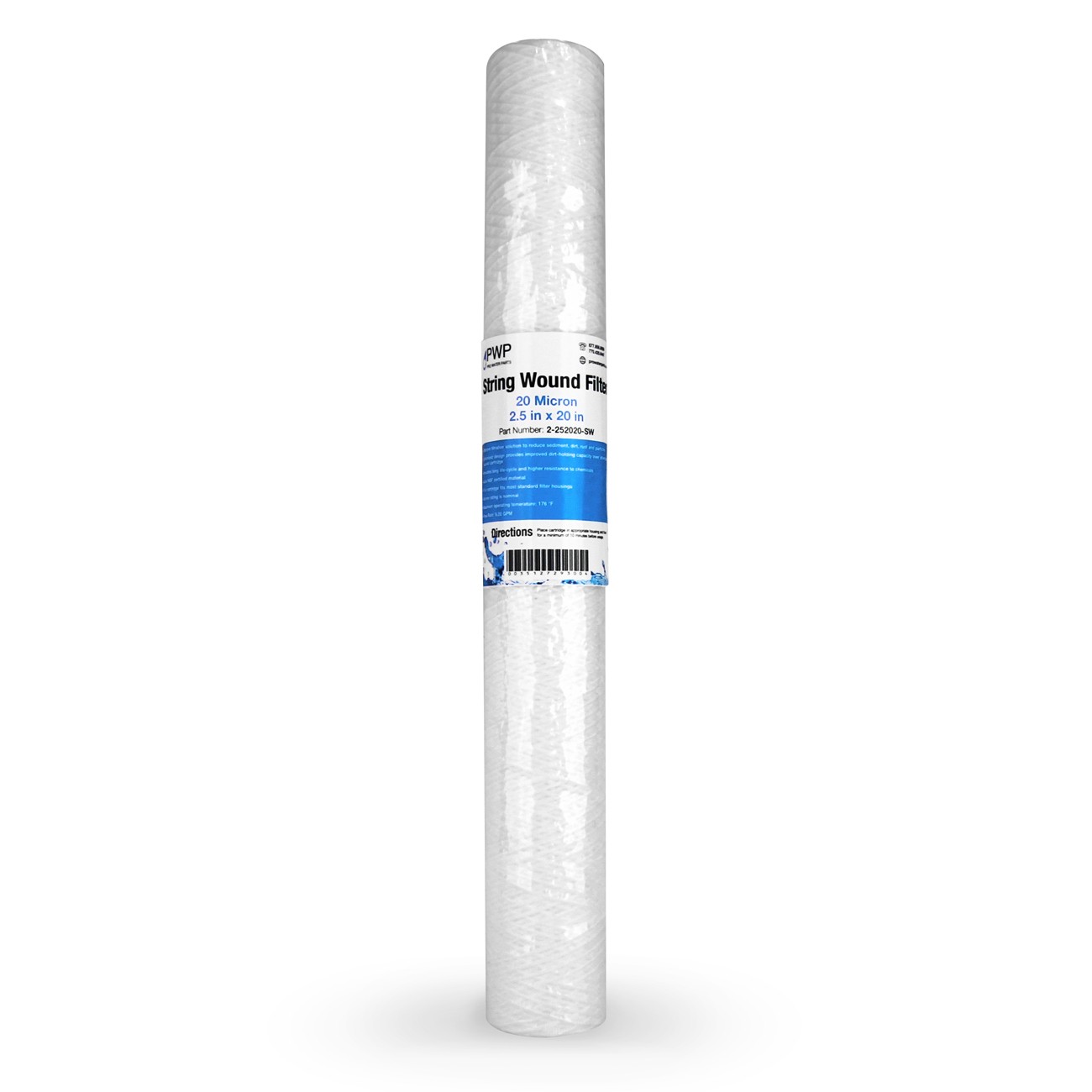 String Wound Sediment Water Filter Cartridges 2.5x 20" 20 Micron 25 Pack gallery