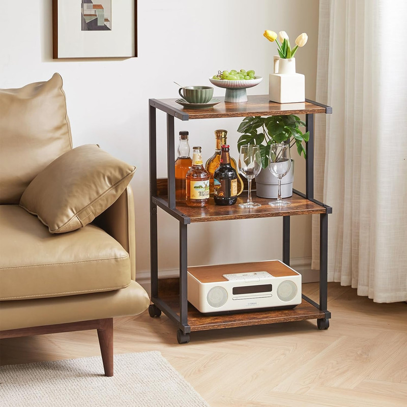 Printer Stand with Storage Shelf,3 Tier Printer Table with Wheels,Printer Cart f gallery