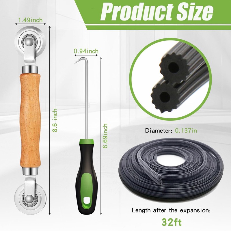 Screen Repair Kit/Tool, Screen Roller Tool, Steel Roller with Bear, 32 ft Spline gallery