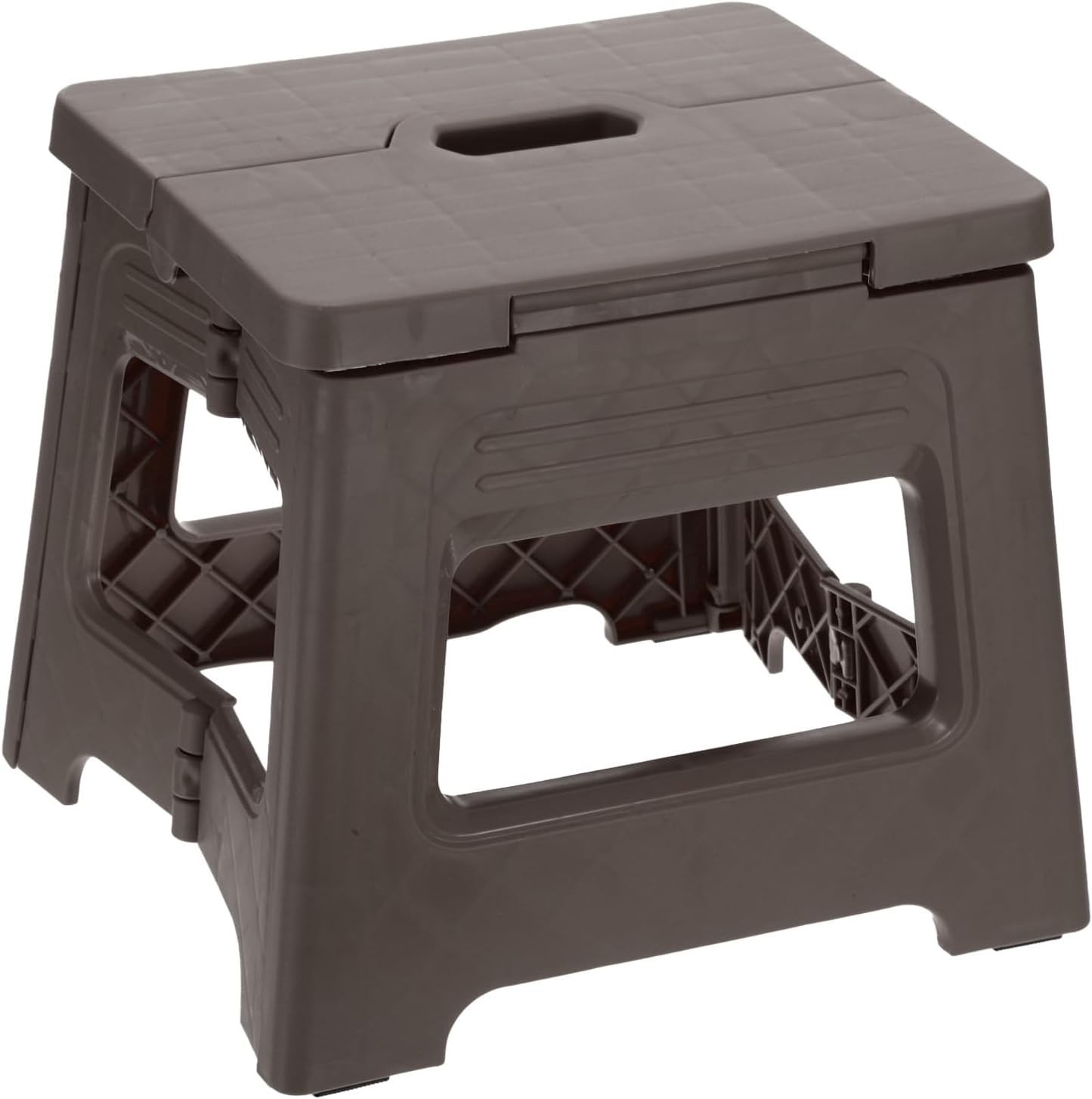 Folding Step Stool 8" High – 300 lb Capacity – Brown Plastic – Portable & Sturdy gallery