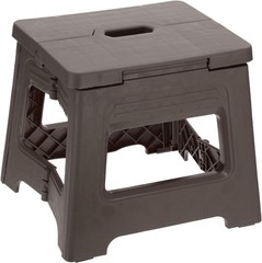 Folding Step Stool 8″ High – 300 lb Capacity – Brown Plastic – Portable & Sturdy