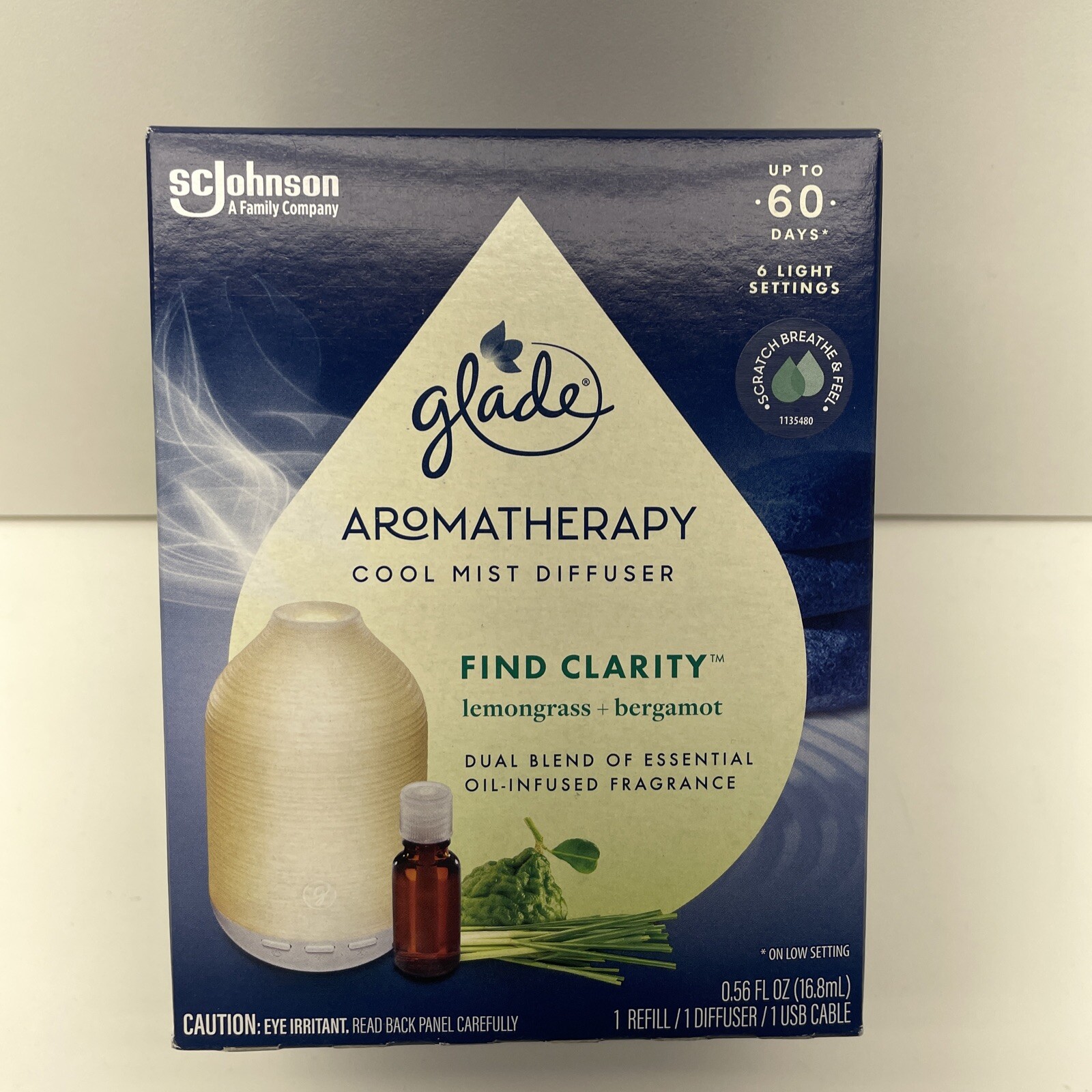 Glade Aromatherapy Cool Mist Essential Oil Diffuser Kit w/Refill FIND CLARITY gallery