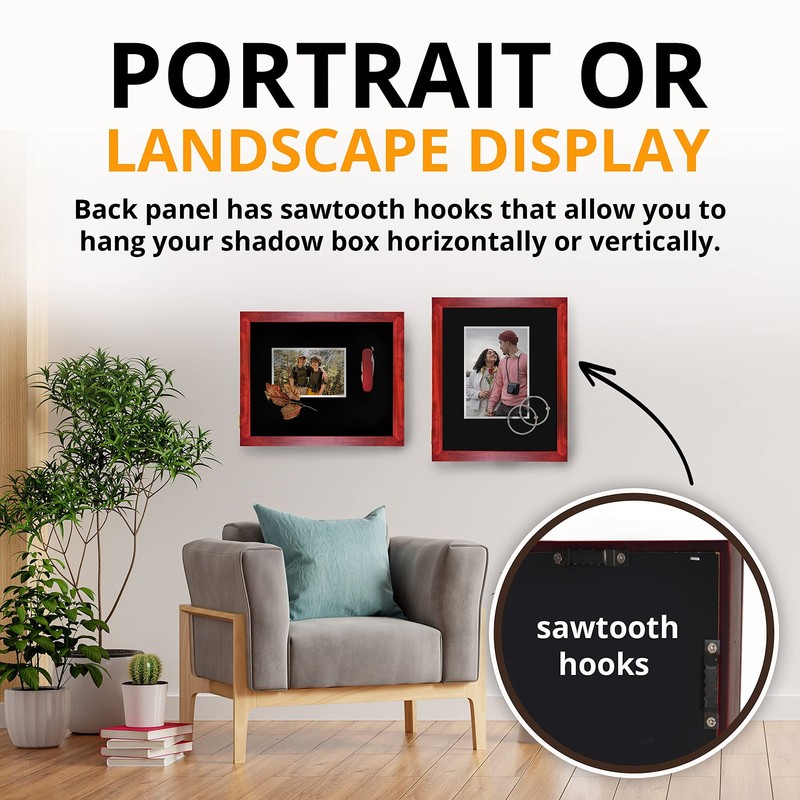12x15 Large Shadow Box Frame, Deep Display Case, Red, Picture Frame, Graduati... gallery
