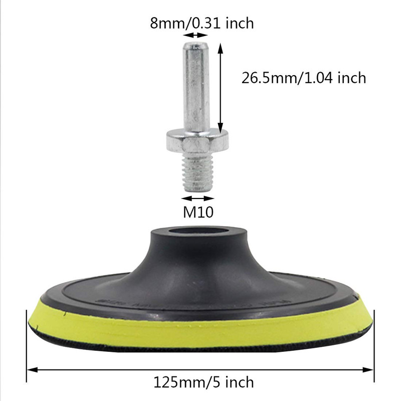 2 Pcs 5" Hook & Loop Backing Pad w/ M10 Drill Adapter for Orbital Sander gallery