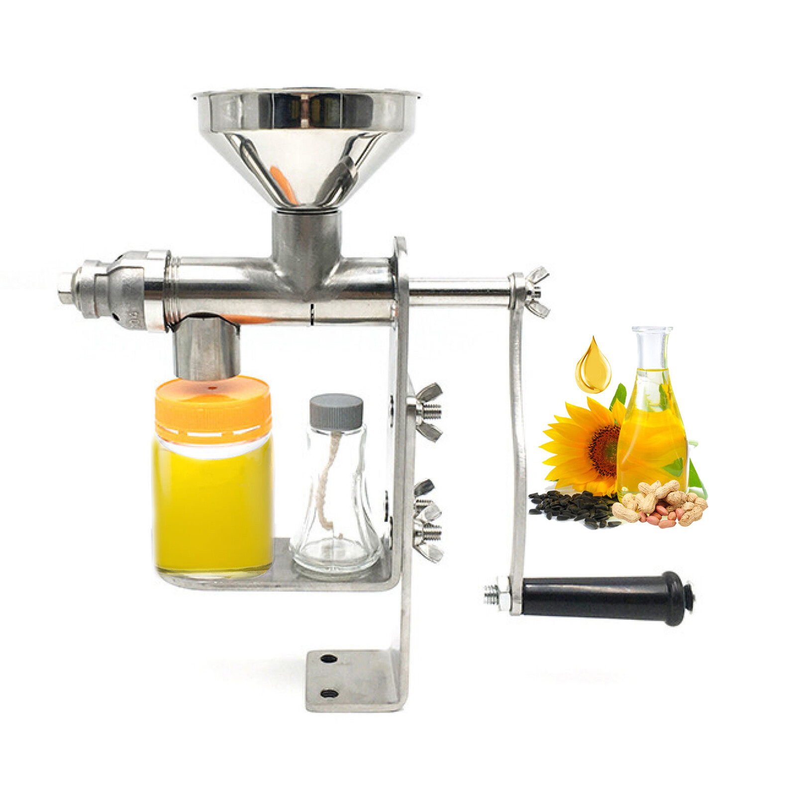VEVOR Manual Oil Press Machine Stainless Steel Oil Extractor Peanuts Sesame Seed gallery