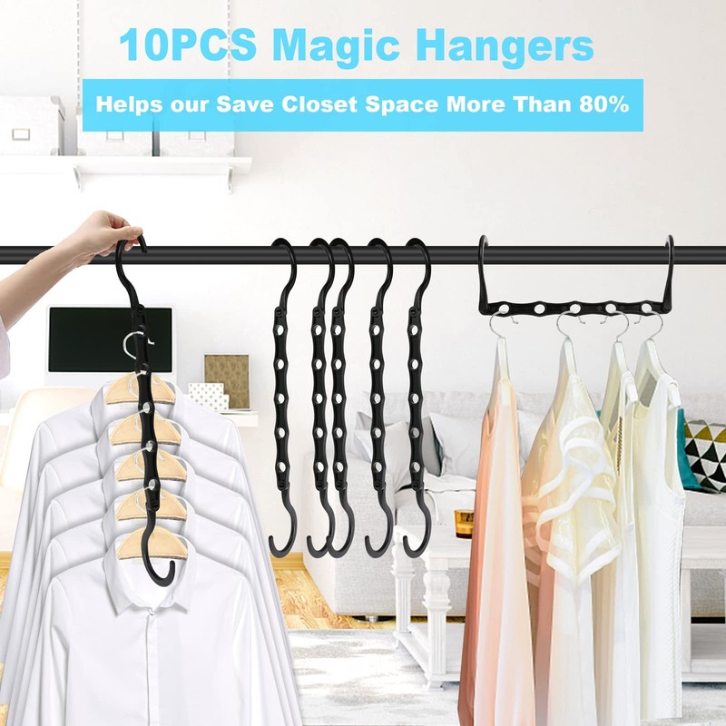 5/10 Pack Magic Hangers Space Saving Hangers Closet Space Saver Hanger Organizer gallery