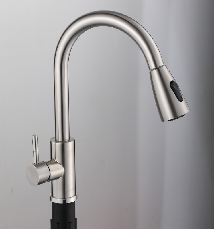 KITCHEN FAUCET SWIVEL DECK MOUNT SINGLE HOLE TAP BRUSHED STAINLESS STEEL BAR NEW gallery