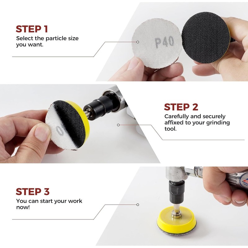 2 Inch Hook and Loop Sanding Disc No-hole 100PCS 40-3000 Grit Orbital Sander Pad gallery