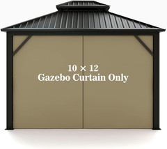 Gazebo Universal Replacement Privacy Curtain – 10′ x 12′ Gazebo Side Wall Outdo