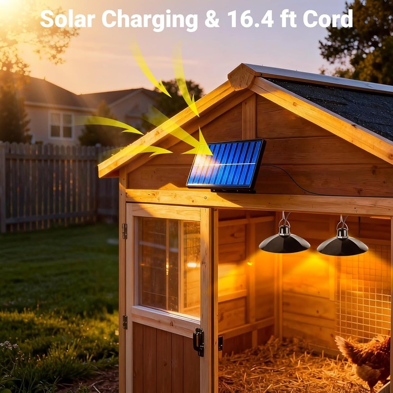 Solar-Powered Chicken Coop Light for Winter Use Outdoor Use in Sheds, Barns gallery