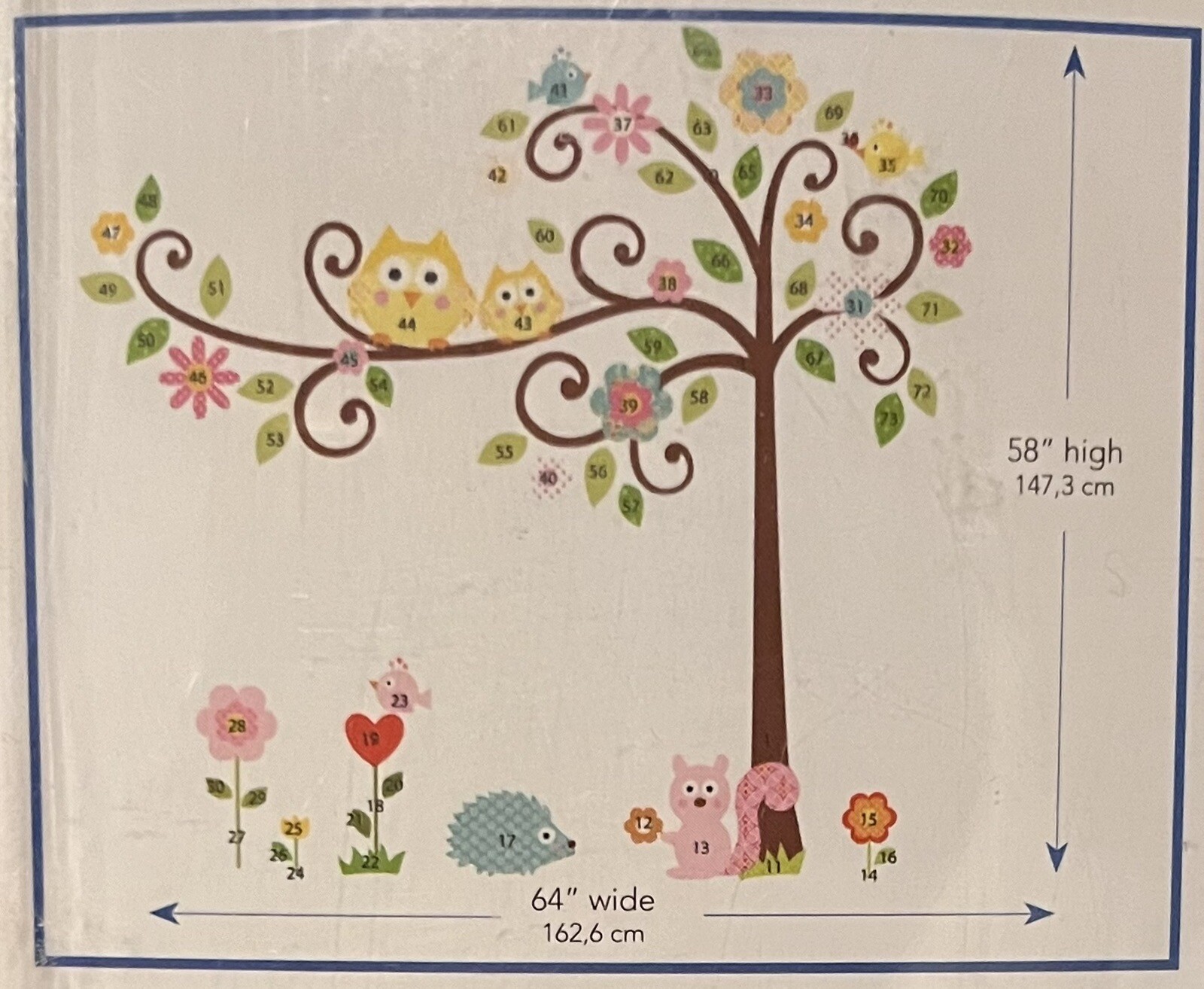 Room Mates Wall Art 80 Pc Owls Tree Forest Flowers gallery