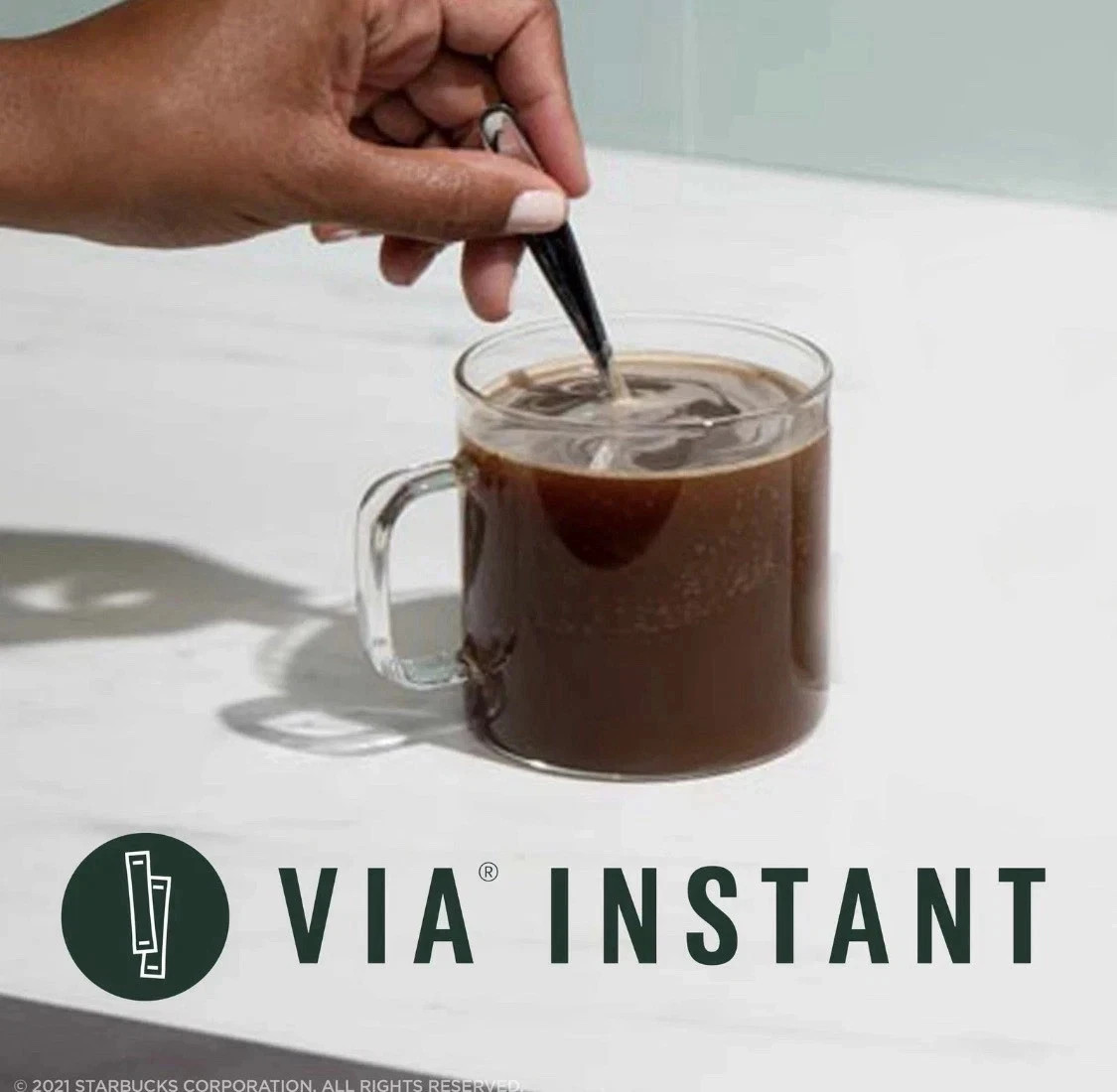 100 Packets Starbucks VIA Instant Coffee Italian Dark Roast Arabica LOT Travel gallery