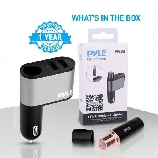 Pyle Electric Lighter with Dual USB Device Charge Ports & Flameless Design gallery