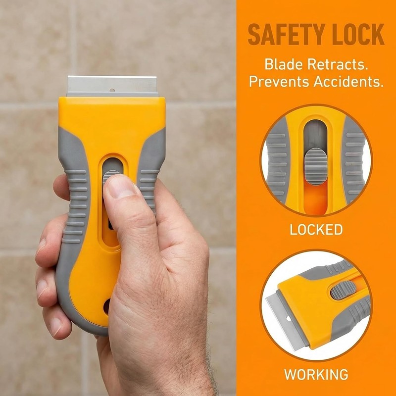 Razor Blade Scraper Tool 2 Pack with 20 Extra Blades - Retractable Glass Scraper gallery
