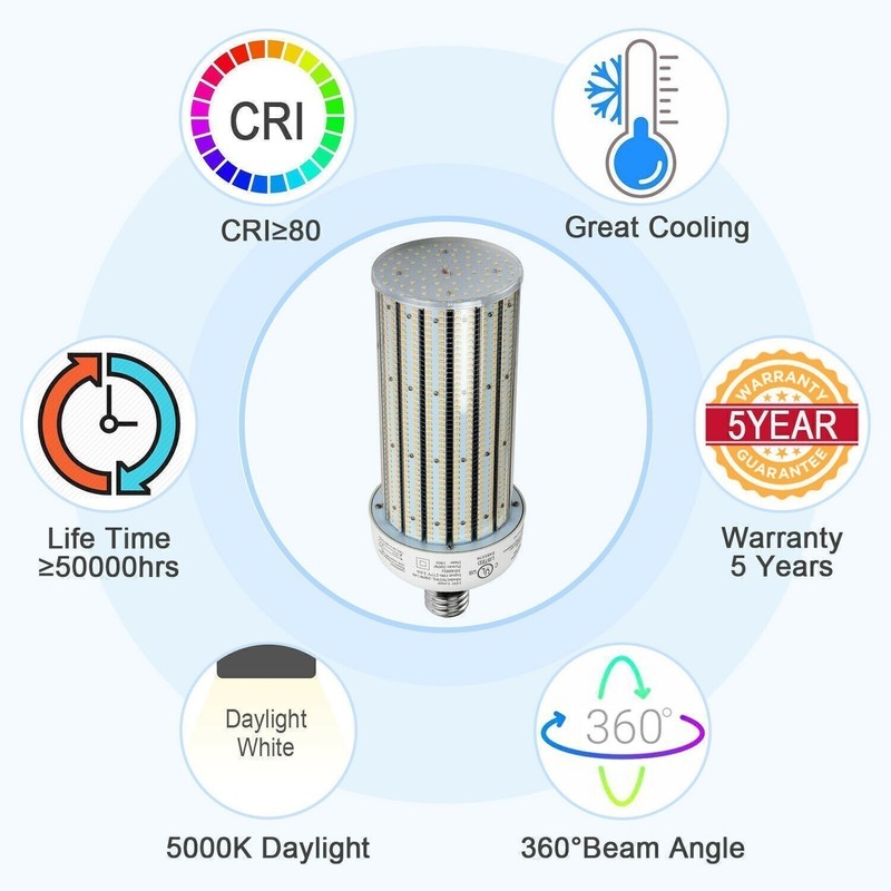 277~480V LED Corn Bulbs Light 200W E39 Mogul Base 6000K Replace 1000W MH HPS HID gallery