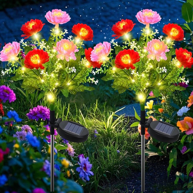 Solar Garden Lights flowers Solar Pathway Lights Outdoor Waterproof Yard Decor gallery