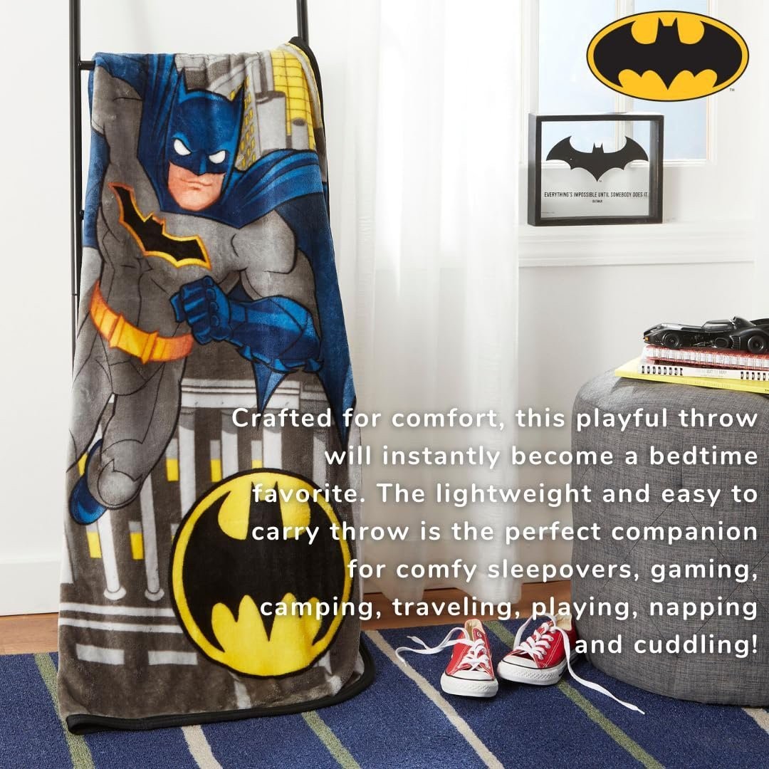 Batman Kids Super Soft Silk Touch Throw Blanket, 40 in x 50 in gallery