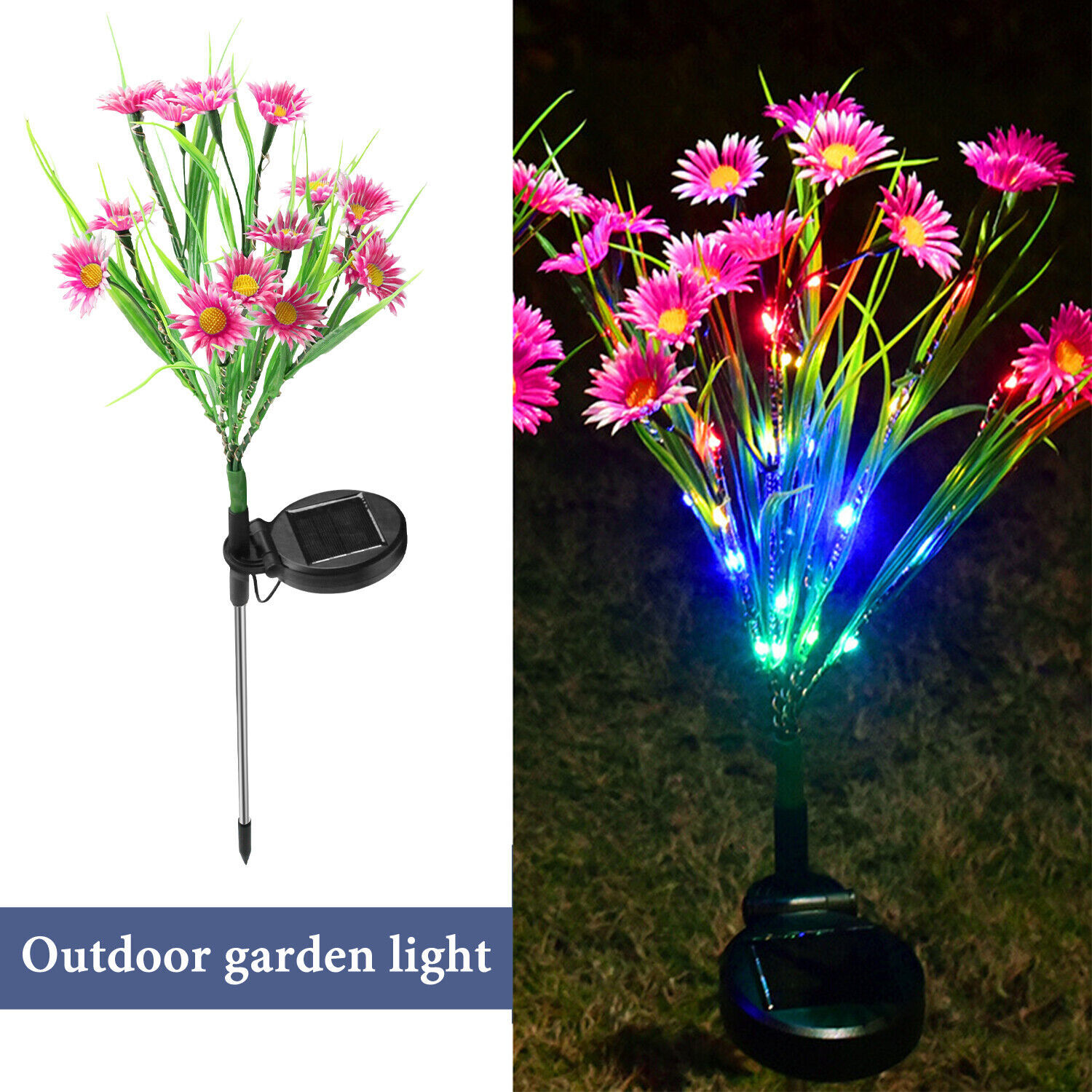 Outdoor Garden Solar Flower Lights LED Yard Patio Decor Chrysanthemum Stake Lamp gallery