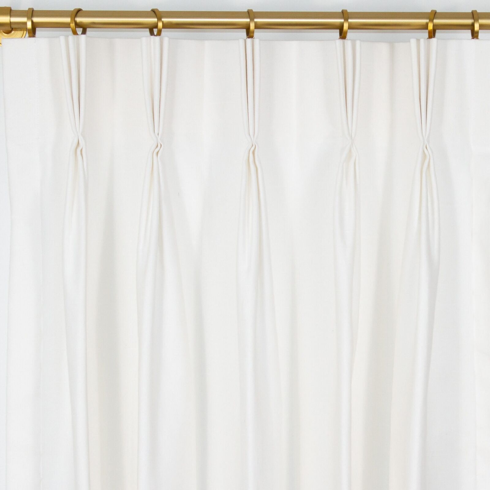 Custom Drapes - Pleated & Lined - Cotton Slub Duck White - 1 Pair / 2 Panels gallery
