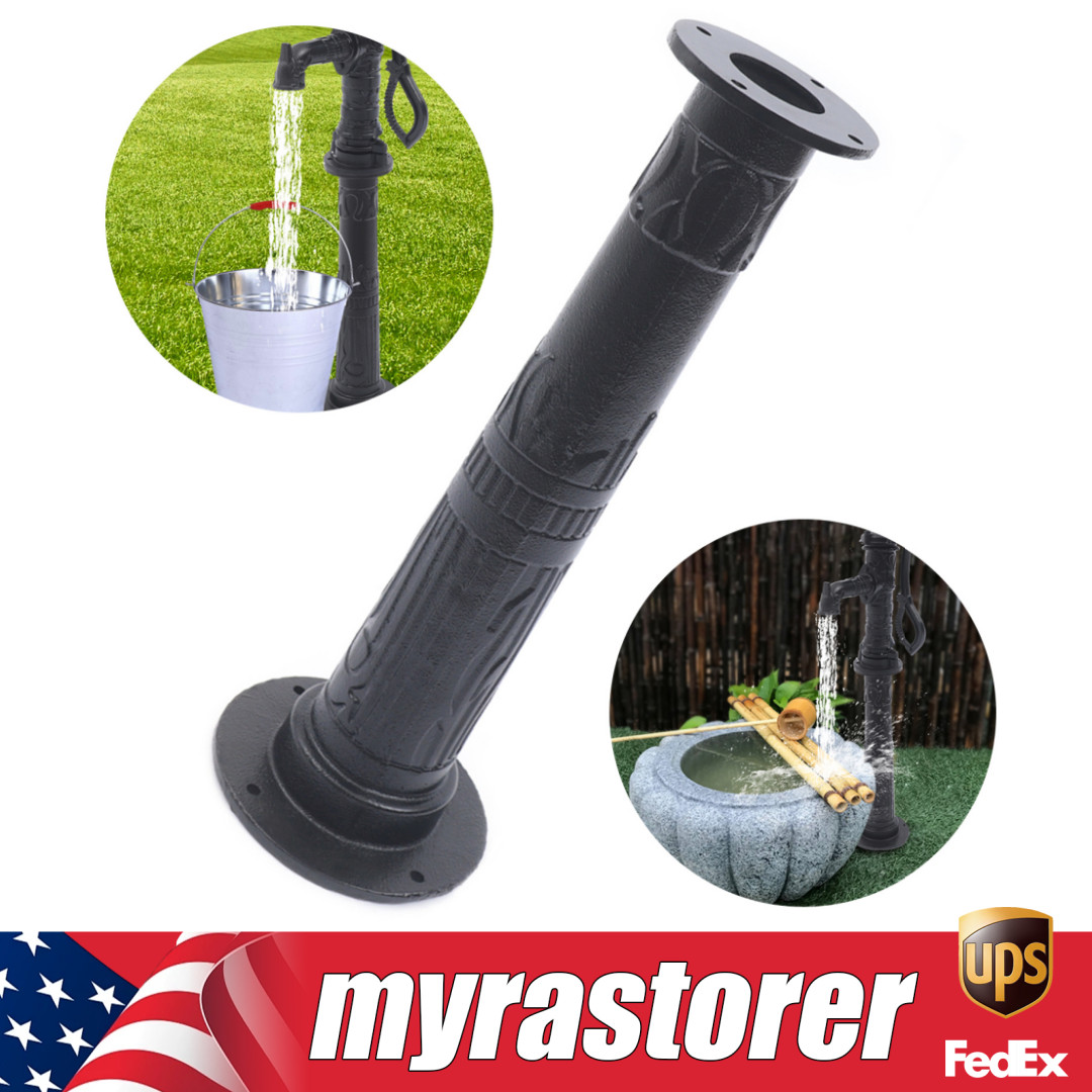 22cm*65cm Pitcher Pump Base Black Cast Iron Hand Pump Stand For Yard Garden gallery