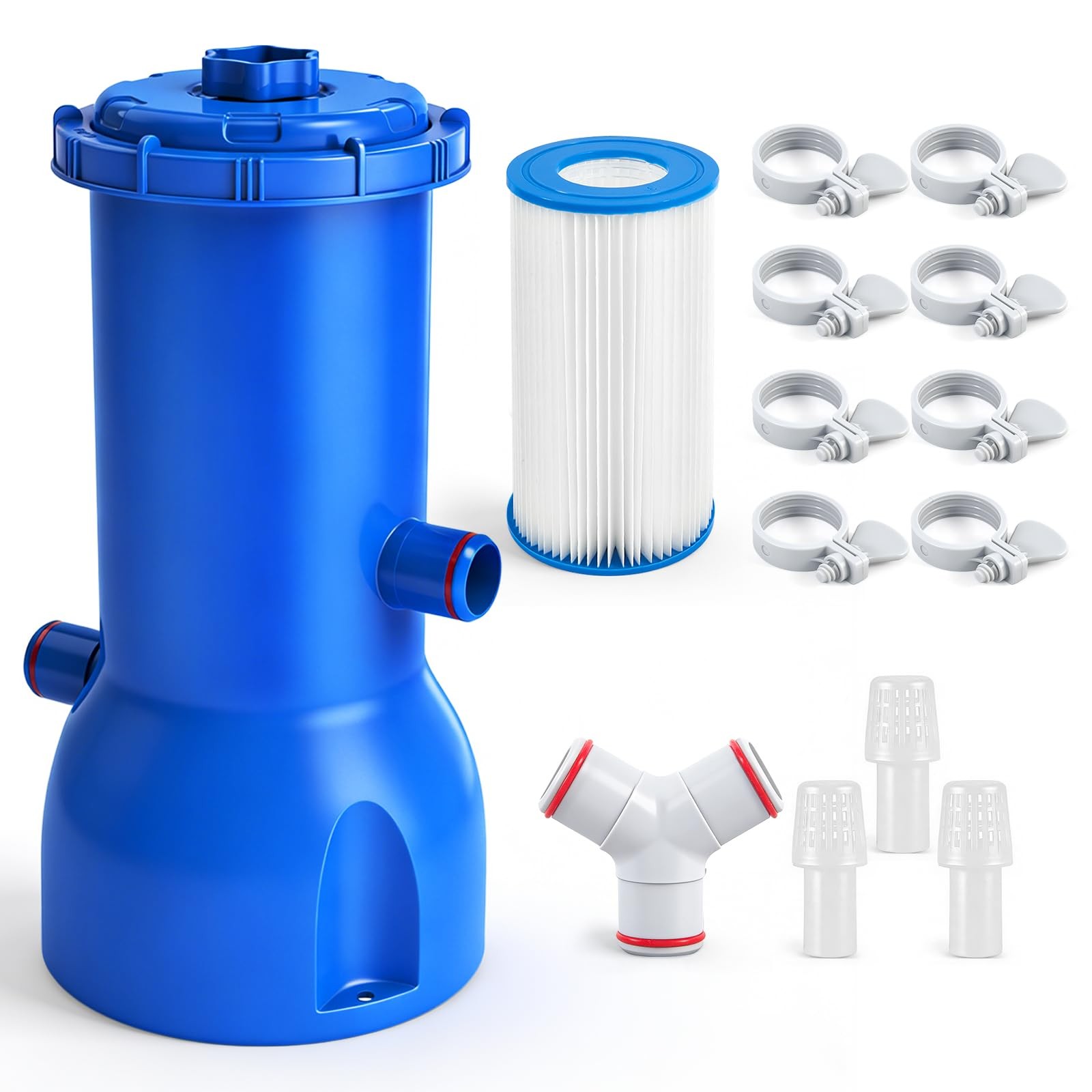 Above Ground Pool Filter Pump, 1000 GPH Powerful Swimming Cartridge Blue gallery