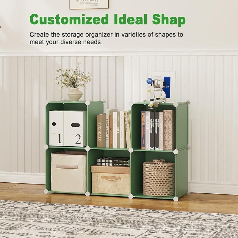 Versatile Storage Cube Display Shelf Easy Assembly Customizable Design 6 Cubes gallery