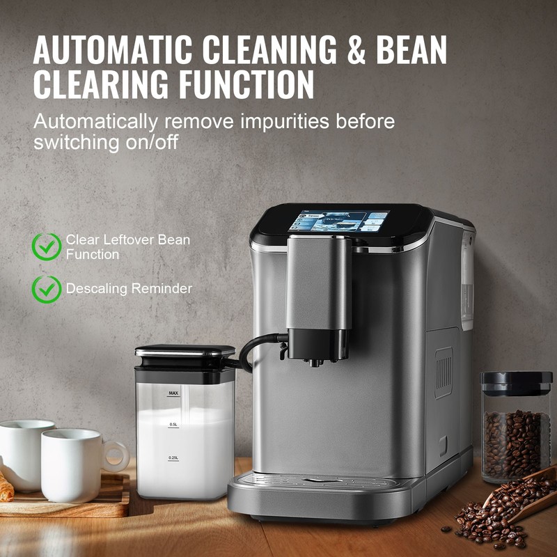 Uimoso Fully Automatic Espresso Machine Coffee Maker Auto Milk Frother & Grinder gallery