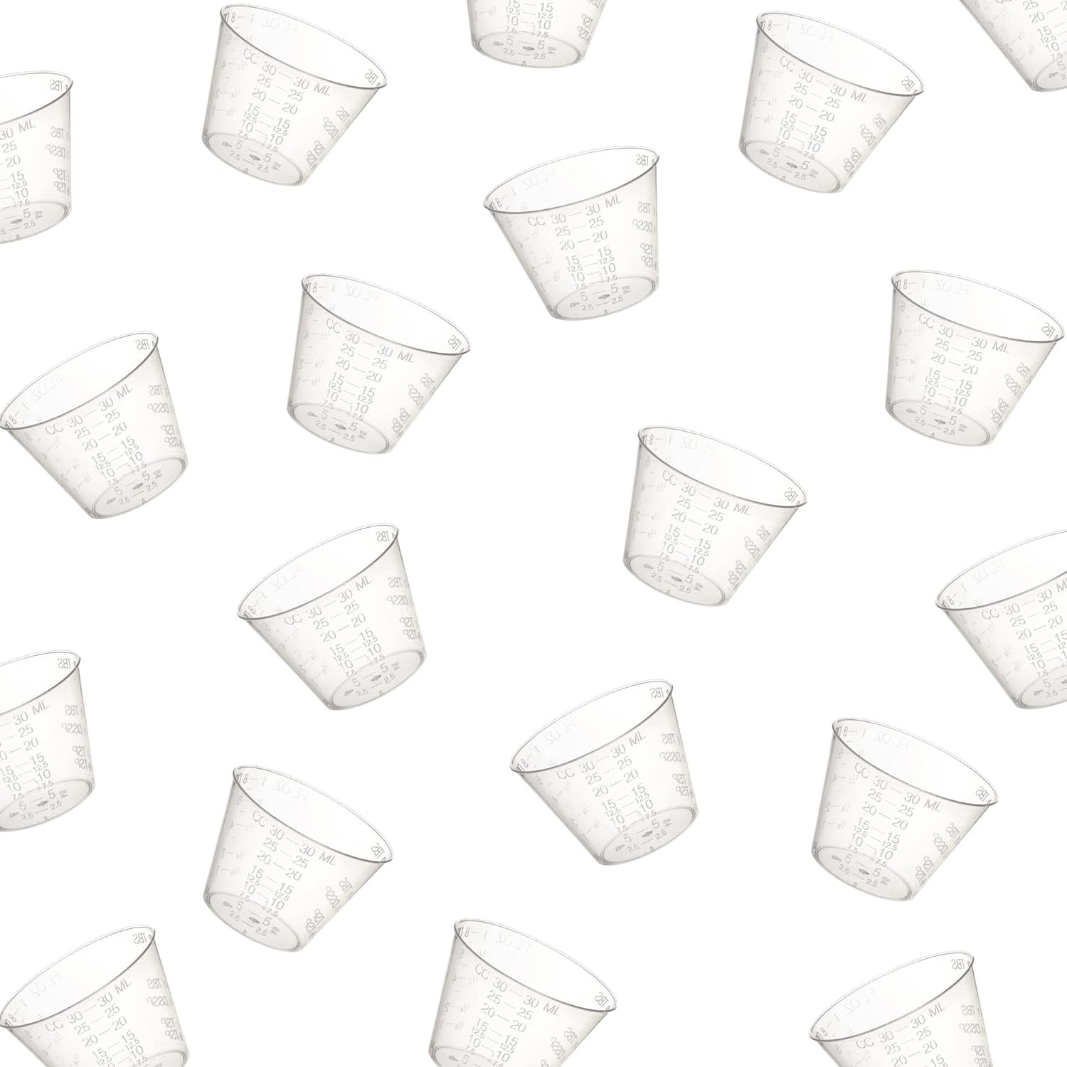 Disposable Graduated Medicine Cups 1 oz 100 Count Clear Measuring Resin Mixing gallery