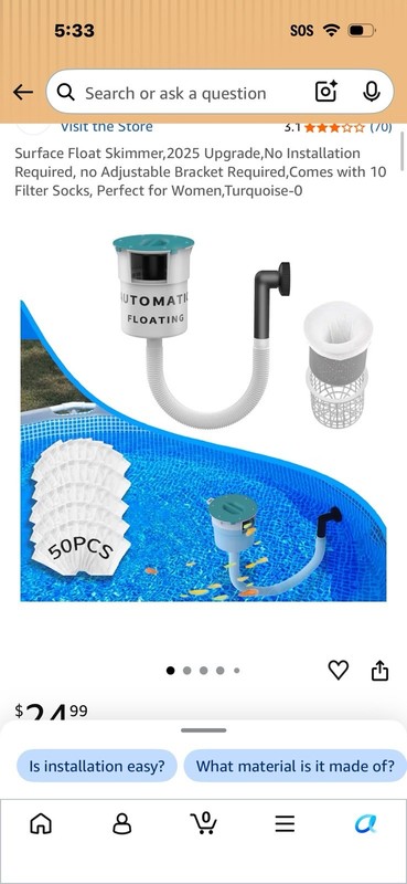 Surface Float Skimmer,2025 Upgrade,No Installation Required gallery