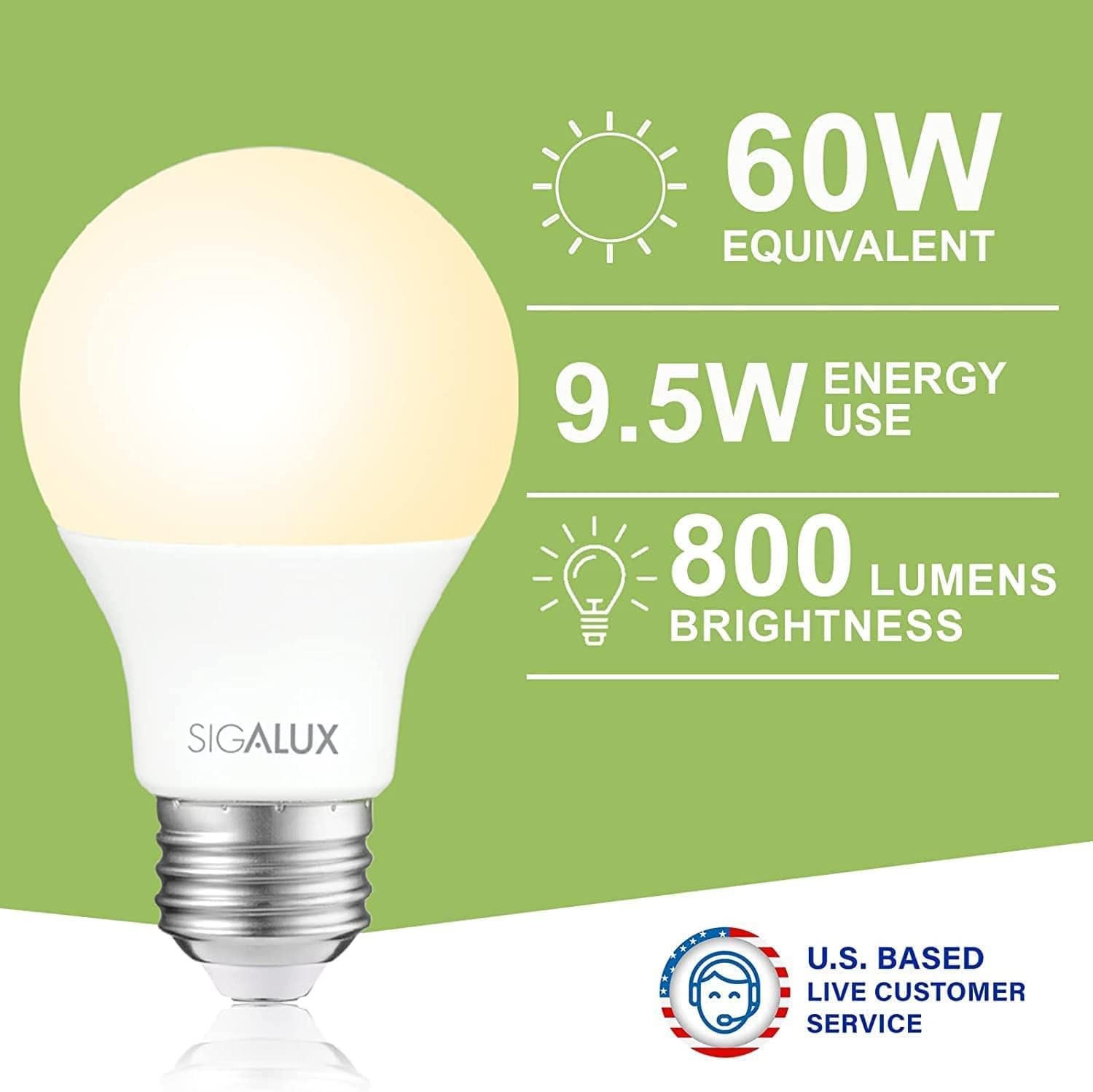 LED Light Bulbs 60 Watt Equivalent A19 Standard Light Bulbs 2700K Warm, Non-D... gallery