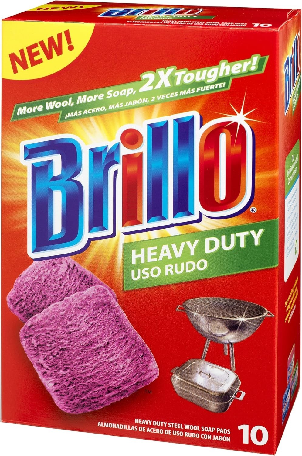 Heavy Duty Steel Wool Soap Pads, Red Scent, 10-Count gallery