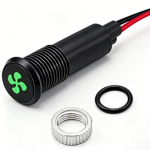 8mm (5/16") 12V LED Metal Indicator Light, Green Symbol Dash Pilot Light, Fan gallery