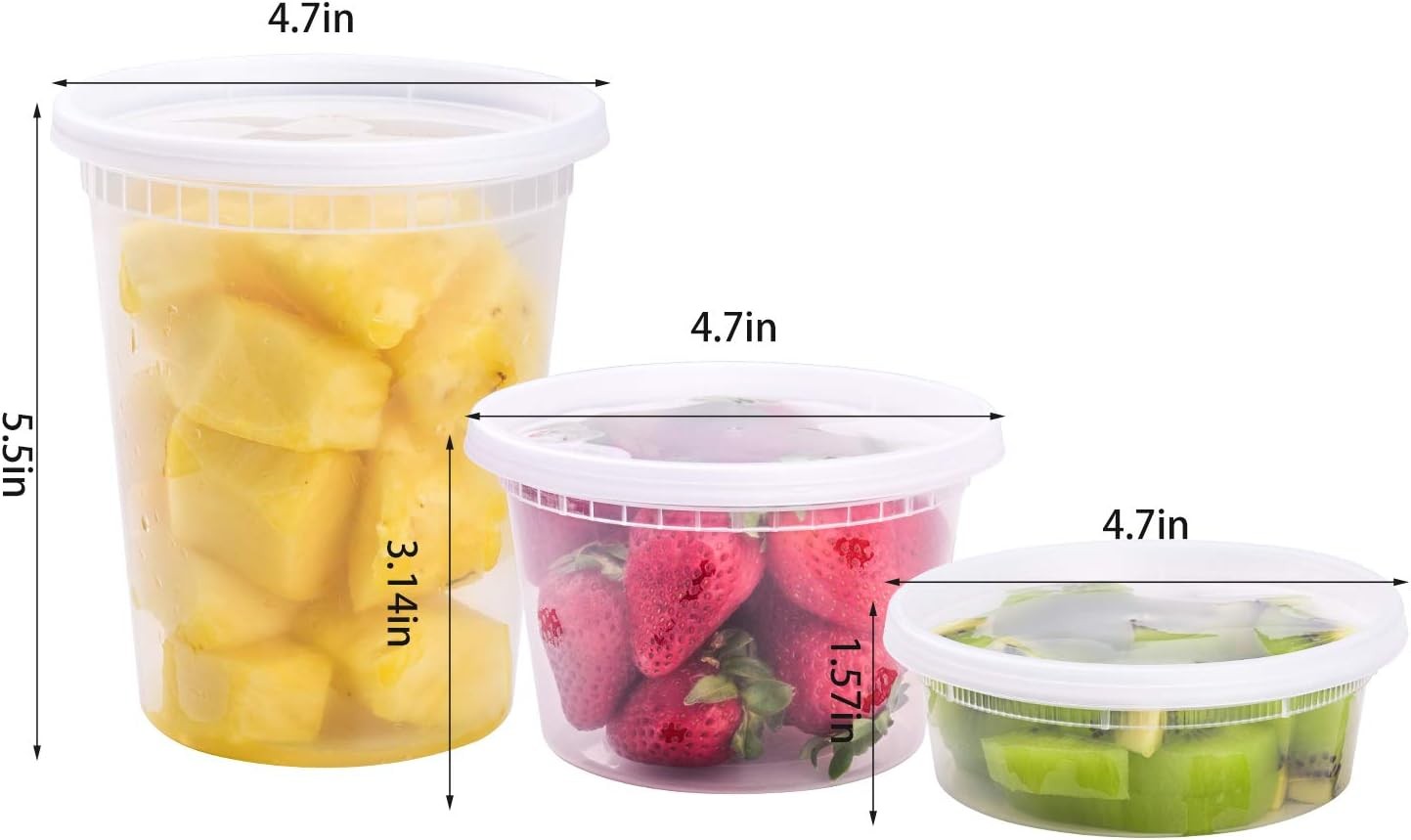 TashiBox [8 oz,16oz,32oz,48Sets,16Sets each size Plastic food storage containers gallery