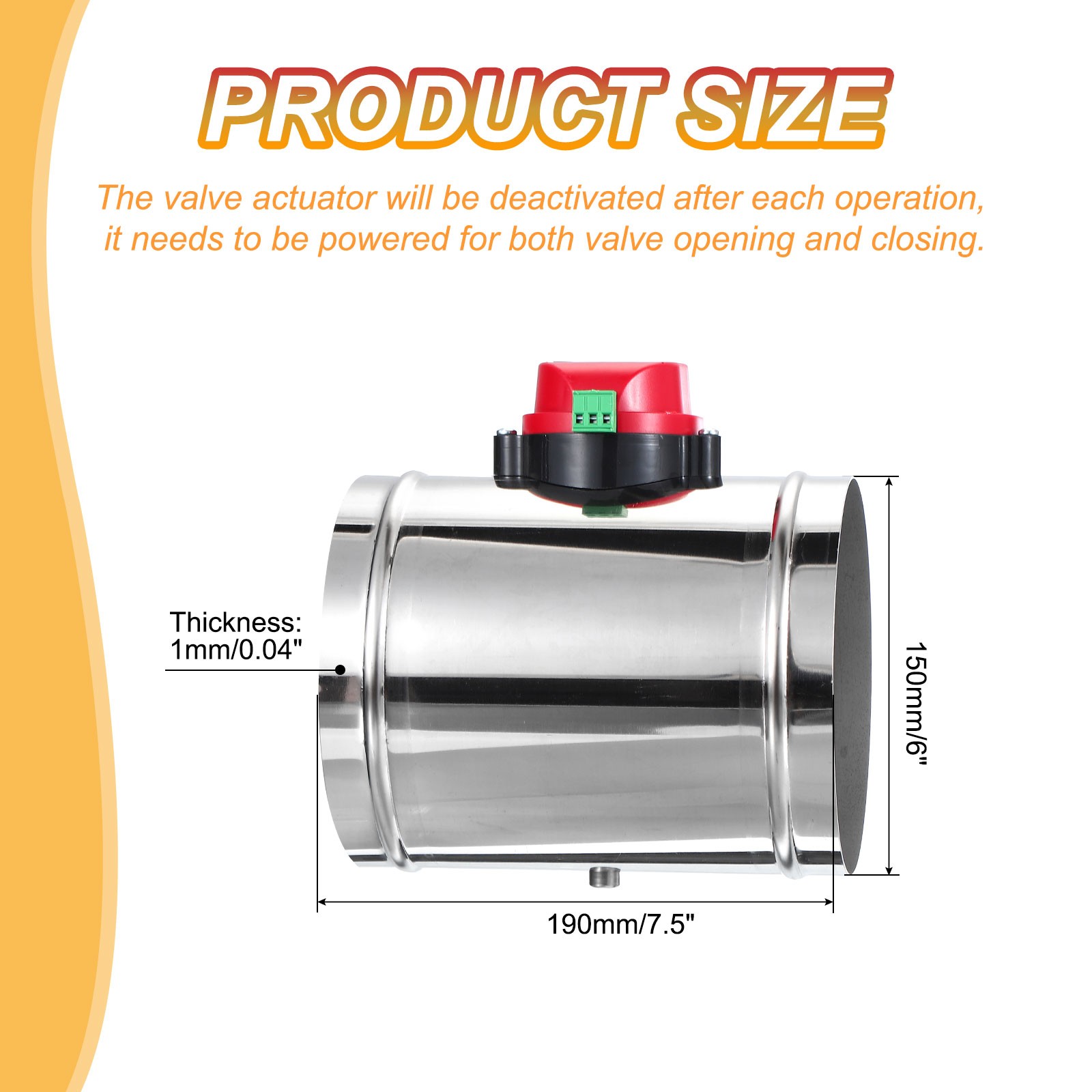 6" Duct Damper Stainless Steel Motorized HVAC Volume Airflow Backdraft AC 24V gallery
