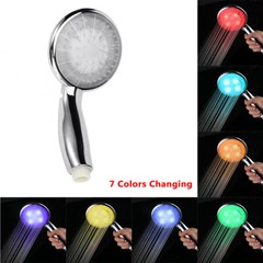 TECHTONGDA 7 Colors Changing LED Light Shower Head Home Bathroom Easy to Install