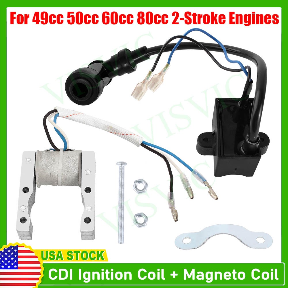Magneto CDI Ignition Coil For 49cc-50cc 60cc 66cc 80cc Motorized Motor Bike gallery