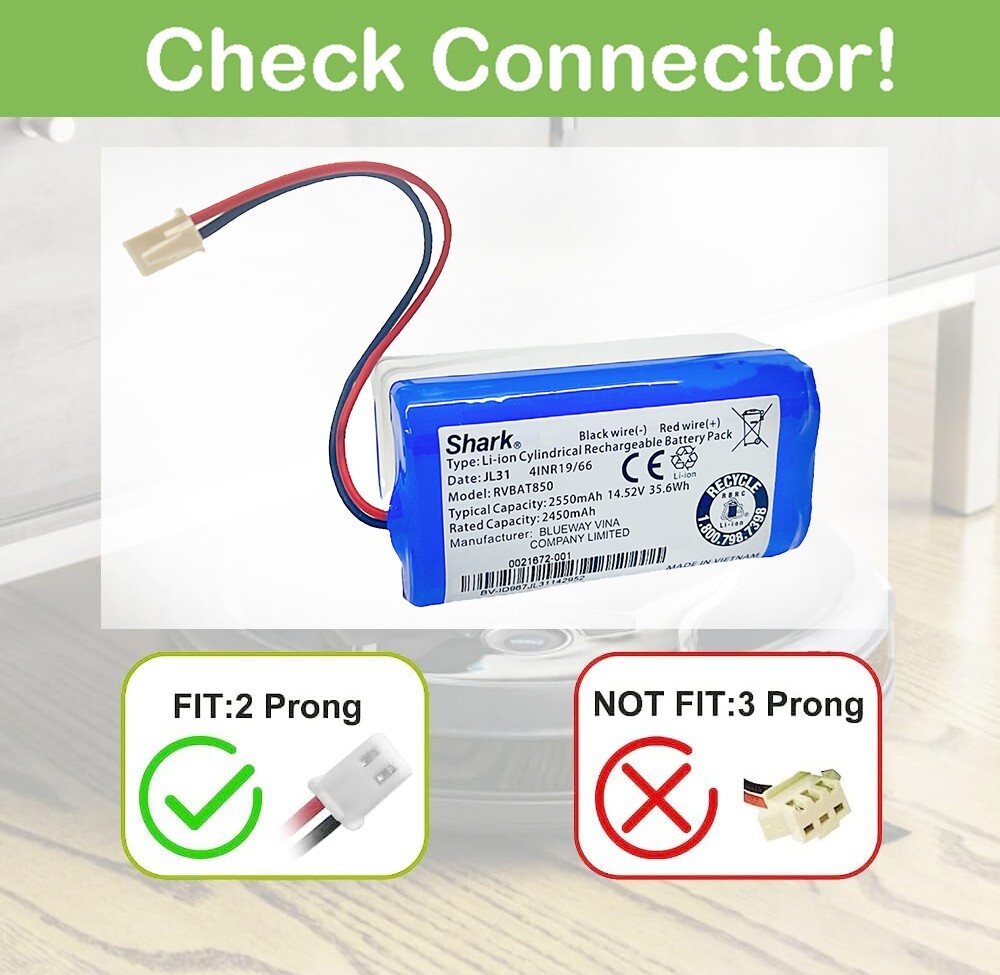 Original Li-ion Battery Replacement for Shark Robot Vacuum Cleaner 2550mAh gallery