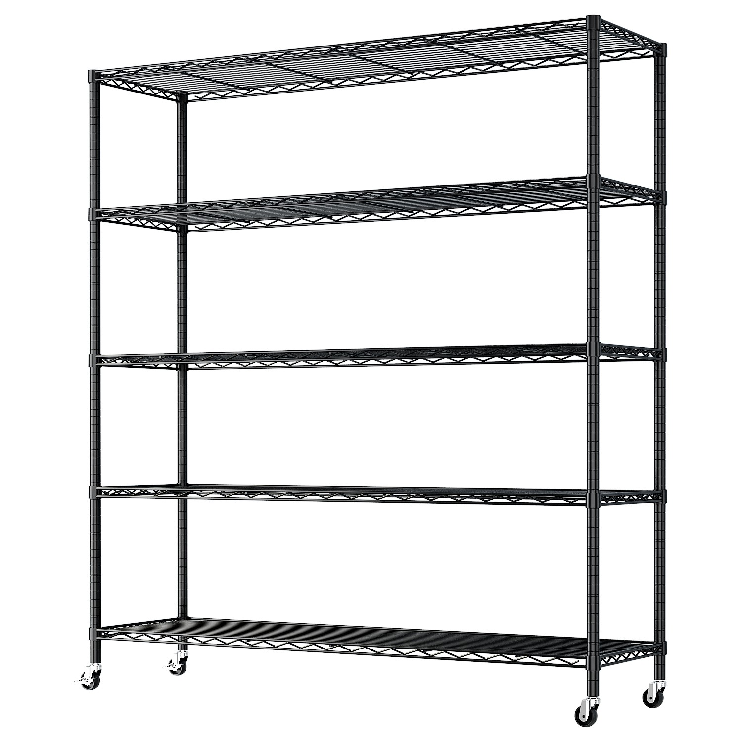 Heavy Duty Metal Storage Shelf with Wheels Adjustable Commercial Wire Rack gallery