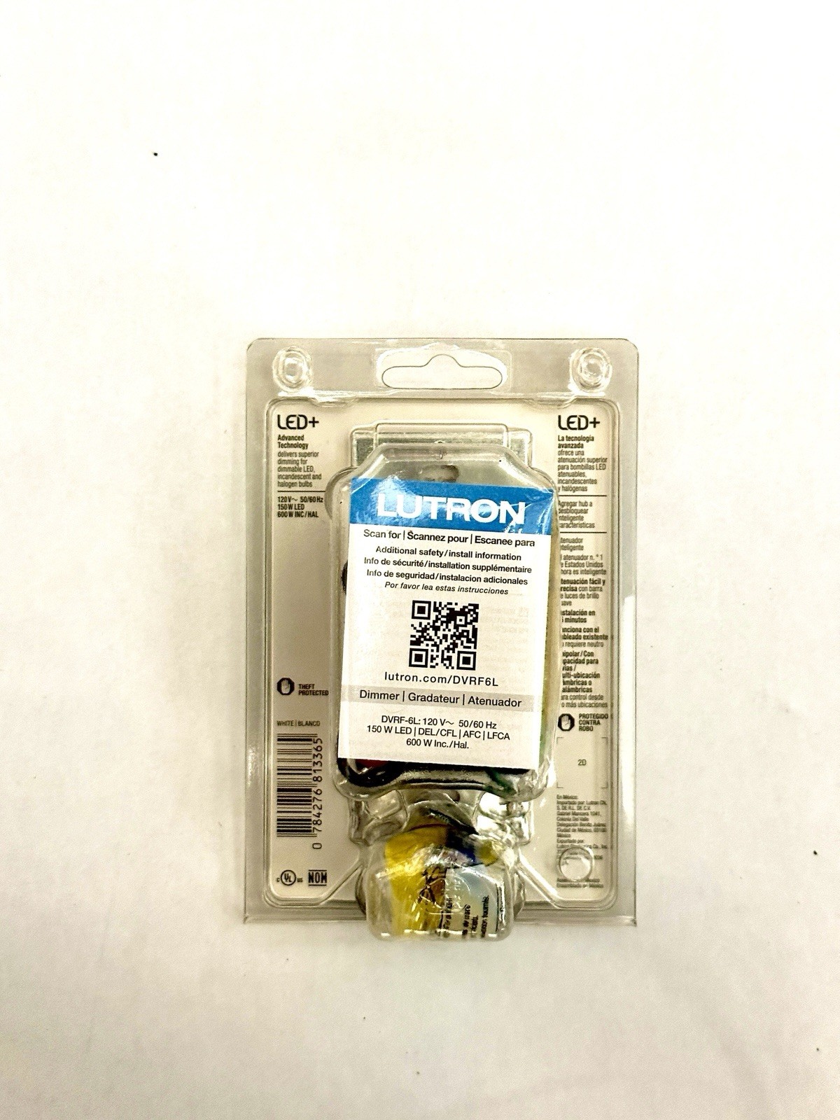 Lutron Diva Dimmer Switch DVRF-6L-WH-R Caseta Smart LED Light Control White gallery